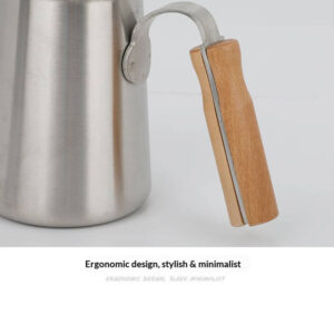 Wooden handle coffee pot 304 stainless steel thickened hand-brewed coffee pot long and thin mouth mocha pot household drip water storage pot - Image 4