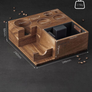 Solid wood coffee base, detachable, large-capacity slag box, coffee press powder holder, Italian coffee handle rack - Image 4