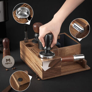 Solid wood coffee base, detachable, large-capacity slag box, coffee press powder holder, Italian coffee handle rack - Image 3