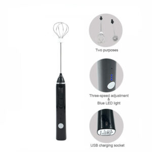Stainless steel electric milk frother, rechargeable coffee frother, milk frother, household electric milk frother, handheld whisk - Image 4
