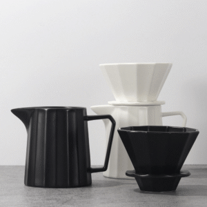 Geometric hand-brewed coffee pot set household tapered origami ceramic filter cup coffee utensils filter drip sharing pot - Image 3