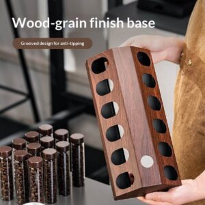 Solid wood coffee bean sub-packing test tube rack, tea medicinal materials, scent bottle, mini storage display stand, base, coffee utensils - Image 4