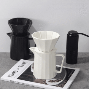 Geometric hand-brewed coffee pot set household tapered origami ceramic filter cup coffee utensils filter drip sharing pot - Image 4
