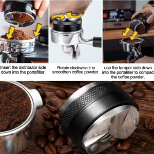 Stainless steel coffee powder press cloth powder device two-in-one coffee macaron universal Italian coffee machine household powder press hammer - Image 4