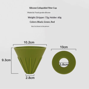 Food grade silicone outdoor portable coffee filter cup household drip filter hand-brewed coffee filter cup - Image 4
