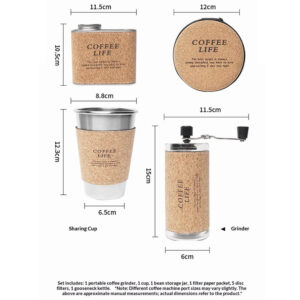Outdoor hand-brewed coffee set custom grinder hand-brewed pot wilderness style retro portable coffee bag set - Image 6