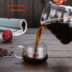 Hand-brewed coffee pot cloud pot sharing pot thickened heat-resistant glass coffee cute pot with scale fair cup - Image 3