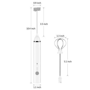Stainless steel electric milk frother, rechargeable coffee frother, milk frother, household electric milk frother, handheld whisk - Image 7