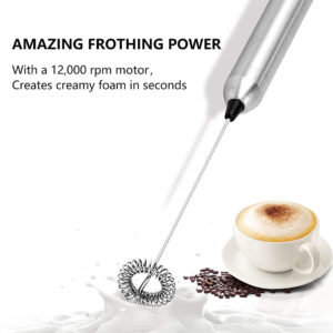 Coffee beater, electric household milk blender, milk lid, milk foaming machine, handheld milk beater with bracket - Image 4