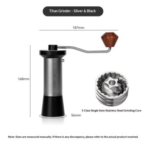 Finely ground steel core coffee bean grinder, solid wood handle, portable external thickness adjustment, hand-cranked coffee grinder - Image 5