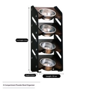 Stainless steel coffee bean roasting bowl bracket 4 grid walnut household coffee handle powder bowl appliance storage rack - Image 5