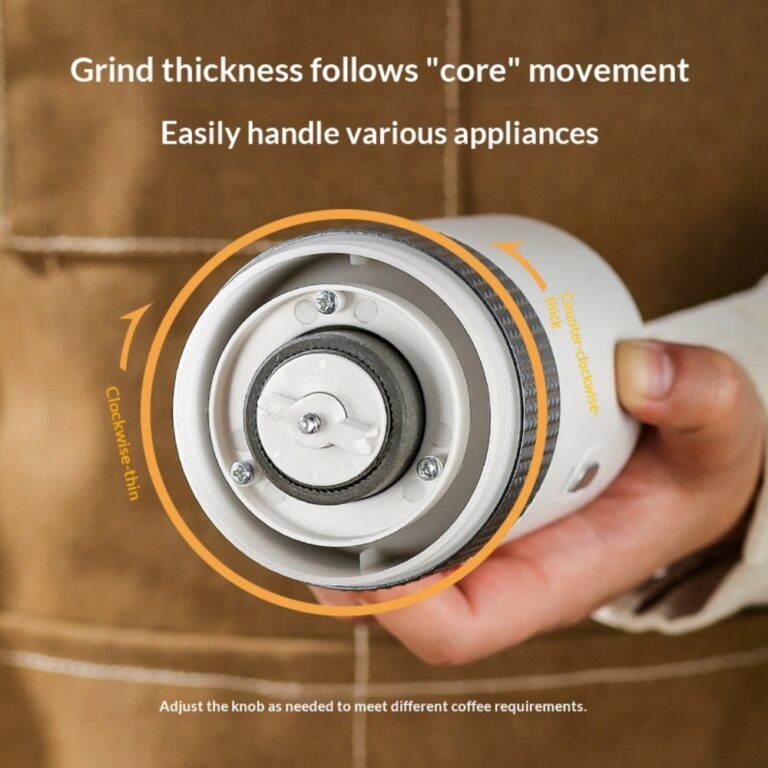 Wireless Coffee Grinder in use