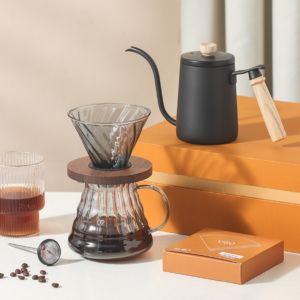 High-value glass coffee pot set, hand-brewed filter coffee sharing pot, gift box, 5-piece coffee appliance set - Image 1