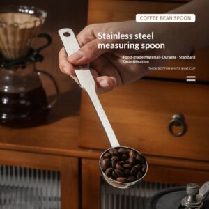 Stainless steel coffee bean spoon measuring spoon thickened with scale long handle coffee roasting measuring spoon food grade special measuring spoon - Image 1