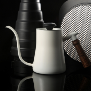 Stainless steel long-mouthed coffee pot with wooden handle, hand-brewed pot with thermometer, long-mouthed thin-mouthed hand-brewed pot, coffee utensils - Image 4