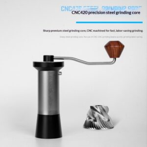 Finely ground steel core coffee bean grinder, solid wood handle, portable external thickness adjustment, hand-cranked coffee grinder - Image 4