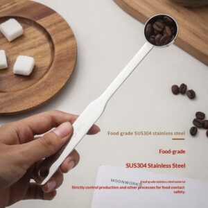 Stainless steel coffee bean spoon measuring spoon thickened with scale long handle coffee roasting measuring spoon food grade special measuring spoon - Image 2