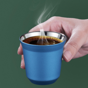 Stainless steel double-layer coffee cup, portable accompanying cup, multi-color optional, small-capacity mini coffee cup, multi-function cup - Image 4