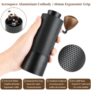 Stainless steel hand-cranked coffee grinder portable small CNC grinding core thickness adjustable coffee bean grinder set - Image 6