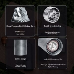 Stainless steel grinding core, hand-cranked coffee grinder, portable stainless steel manual coffee grinder, adjustable grinder - Image 3