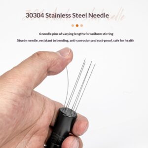 Stainless steel magnetic coffee loose powder needle with base bracket coffee powder stirring loose powder needle cloth powder accessories appliances - Image 3