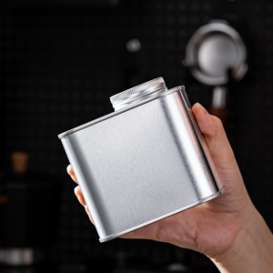 Silver metal coffee bean storage tank, portable sealed tank, kitchen storage tank, tinplate coffee bean sealed tank - Image 3