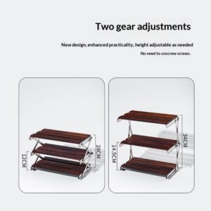 Solid wood multi-layer folding storage rack, coffee bar, multi-function retractable rack, layered storage rack - Image 3