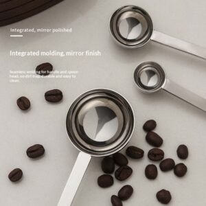 Stainless steel coffee bean spoon measuring spoon thickened with scale long handle coffee roasting measuring spoon food grade special measuring spoon - Image 3