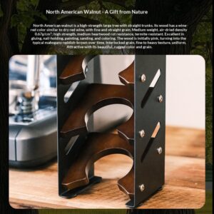 Stainless steel coffee bean roasting bowl bracket 4 grid walnut household coffee handle powder bowl appliance storage rack - Image 4
