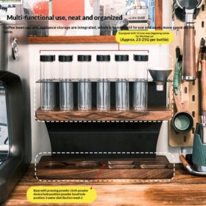 Coffee bean bottling rack, test tube display bottle, wooden storage rack, double-layer storage rack for coffee utensils - Image 4