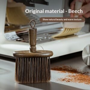 Solid wood coffee machine cleaning brush bar coffee powder cleaning soft hair coffee machine brewing head crevice cleaning tool - Image 4