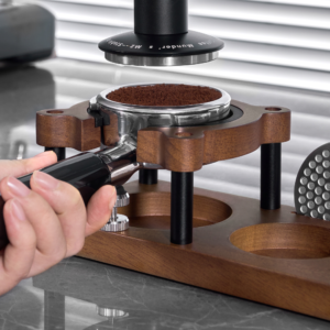 Solid wood multifunctional coffee cloth powder press powder holder with handle supporting storage appliances detachable adjustable powder press holder - Image 4