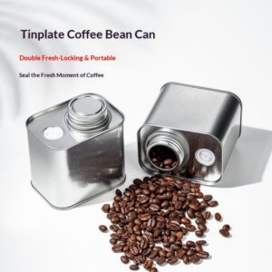 Silver metal coffee bean storage tank, portable sealed tank, kitchen storage tank, tinplate coffee bean sealed tank - Image 4