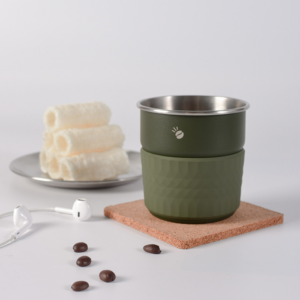 Textured spray plastic coffee cup, multi-color stainless steel coffee cup, outdoor camping household heat insulation and anti-scalding sheathed water cup - Image 4