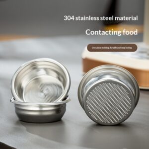 Stainless steel coffee powder bowl, fine filter hole, uniform extraction, coffee machine handle, powder bowl, filter coffee utensils - Image 4