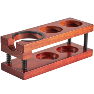 Spring type multifunctional powder press seat solid wood coffee handle 51/53/58MM universal storage seat coffee utensils - Image 4