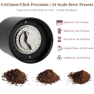 Stainless steel hand-cranked coffee grinder portable small CNC grinding core thickness adjustable coffee bean grinder set - Image 4