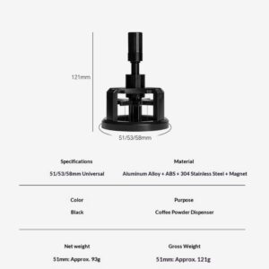 Coffee needle type powder dispenser, rotary magnetic powder dispenser, 51/53/58mm coffee bean grinder, uniform powder dispenser - Image 5