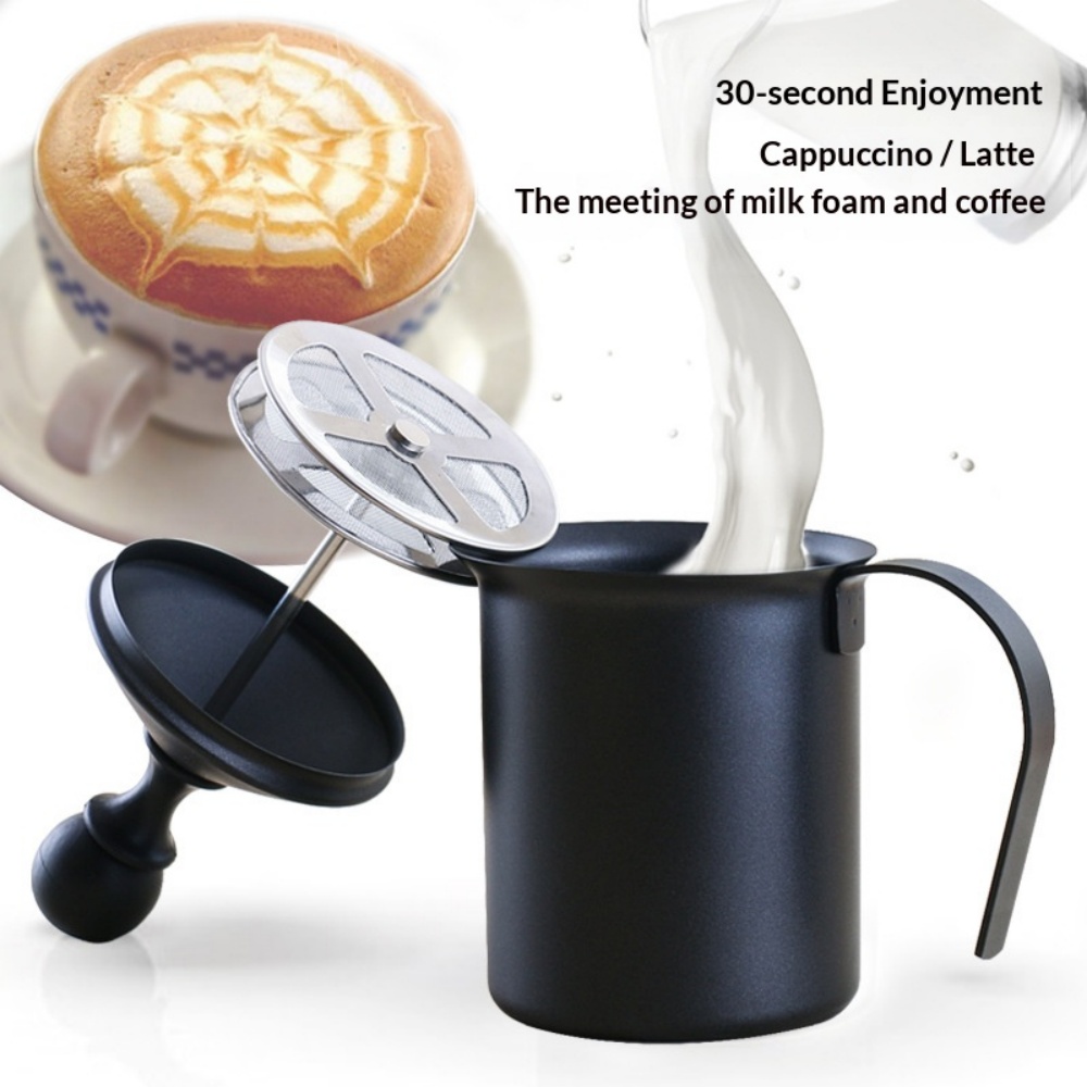Stainless steel double-layer milk frothing pitcher for cold foam and latte art