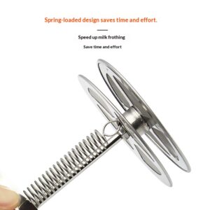 Manual coffee whisk, spring iced coffee foam, double-layer milk frother, stainless steel milk frother 400ml800ml - Image 3