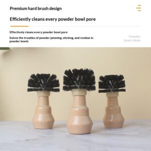 51/53/58 Powder bowl coffee cleaning brush Coffee machine handle cleaning brush powder bowl residual powder solid wood cleaning brush - Image 3
