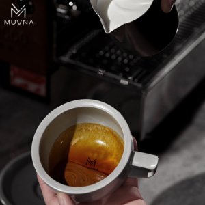 MUVNA Muvna Kale Professional Embossed Cappuccino Mocha Cup La Flower Cup Ceramic Coffee Cup Latte Cup - Image 3