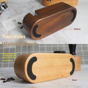 Solid wood coffee press, filling base, Italian coffee machine handle, support frame, powder press, powder hammer, storage mat - Image 3