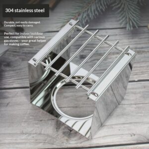 Stainless steel square stove frame, mocha pot, coffee stove frame, wonderful mountaineering stove, gas stove, alcohol lamp, flower teapot stove frame - Image 3