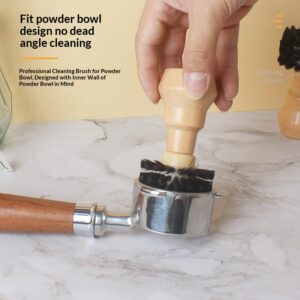 51/53/58 Powder bowl coffee cleaning brush Coffee machine handle cleaning brush powder bowl residual powder solid wood cleaning brush - Image 4