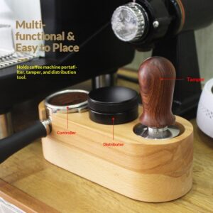 Solid wood coffee press, filling base, Italian coffee machine handle, support frame, powder press, powder hammer, storage mat - Image 4