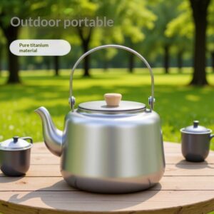 Outdoor pure titanium pot, household tea maker, beam pot, boiling water, stove teapot set, portable tea set, tea kettle - Image 1