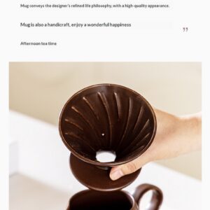 High-value coffee drain filter cup ceramic hand-brewed coffee pot V60 set coffee ceramic filter sharing pot - Image 3