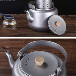 Outdoor pure titanium pot, household tea maker, beam pot, boiling water, stove teapot set, portable tea set, tea kettle - Image 3