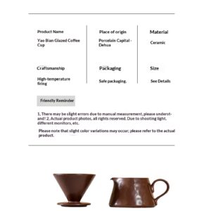 High-value coffee drain filter cup ceramic hand-brewed coffee pot V60 set coffee ceramic filter sharing pot - Image 4